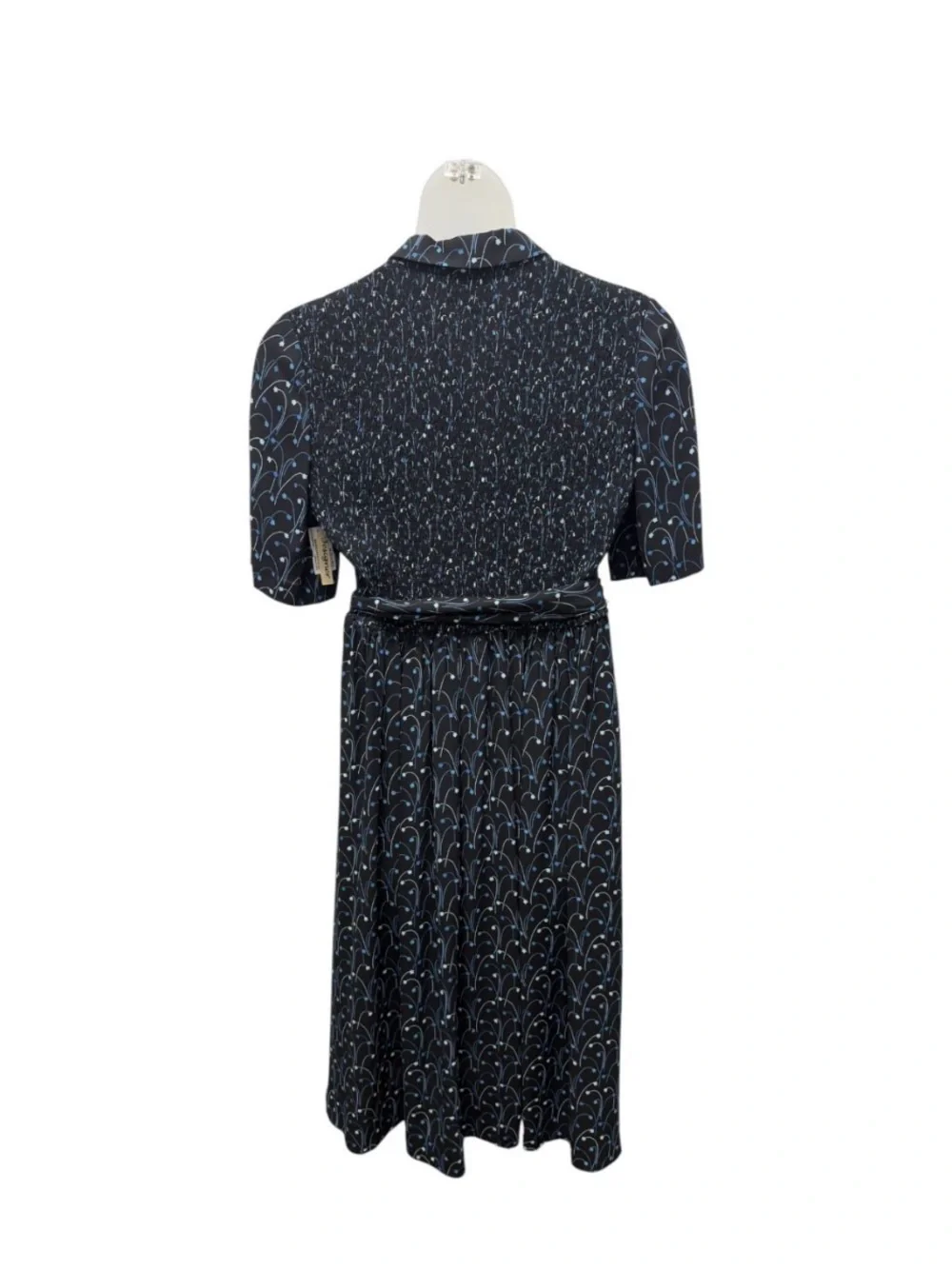 kate spade Blue Maxi Dress with Blue Vine Print and Tie Waist
